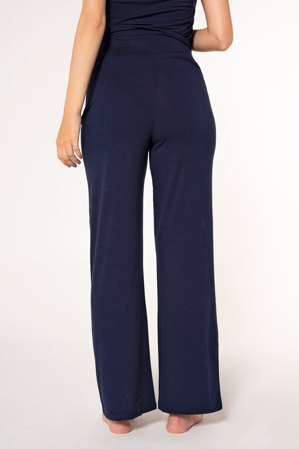 Ohma! Maternity knit wide leg trousers blue