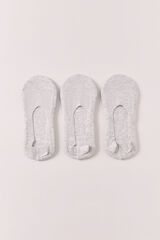 Women'secret Neutral 3-pack no-show socks grey