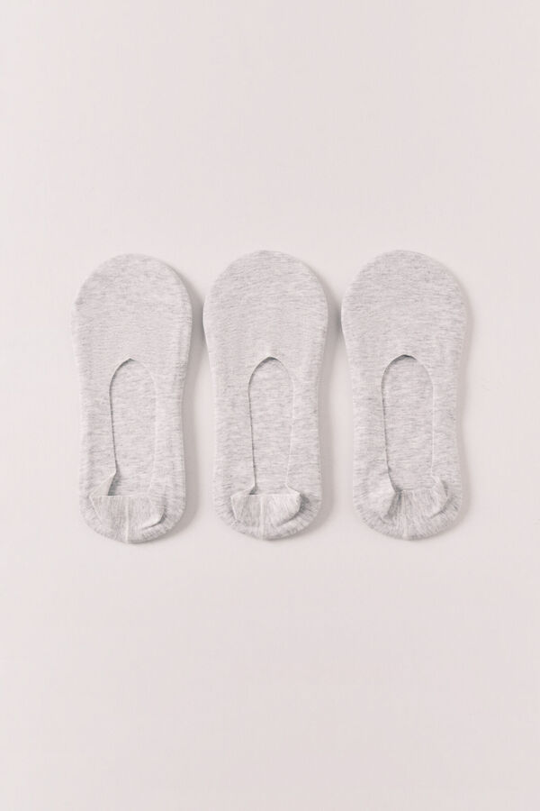 Women'secret Neutral 3-pack no-show socks grey