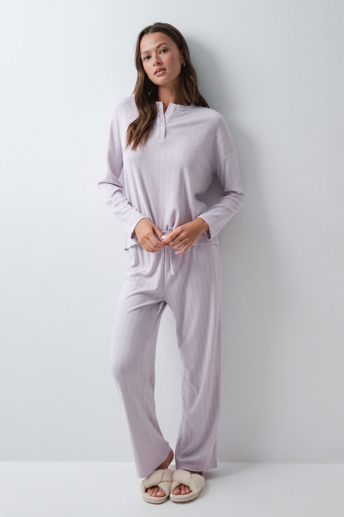 Women'secret Mauve striped long pyjamas