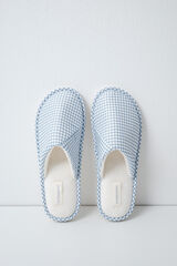 Women'secret Zapatillas casa cuadros Vichy blanco