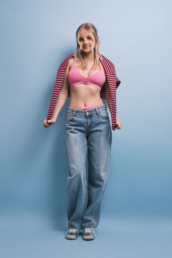 HI&BYE Pink padded triangle bra pink