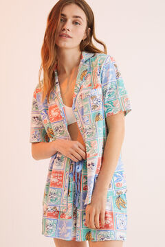 Womensecret Pyjama court, chemise, 100 % coton La Panthère Rose imprimé