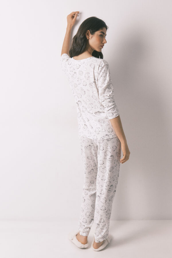 Women'secret Pyjama long c&ocirc;tel&eacute; doux imprim&eacute; Moomin blanc blanc