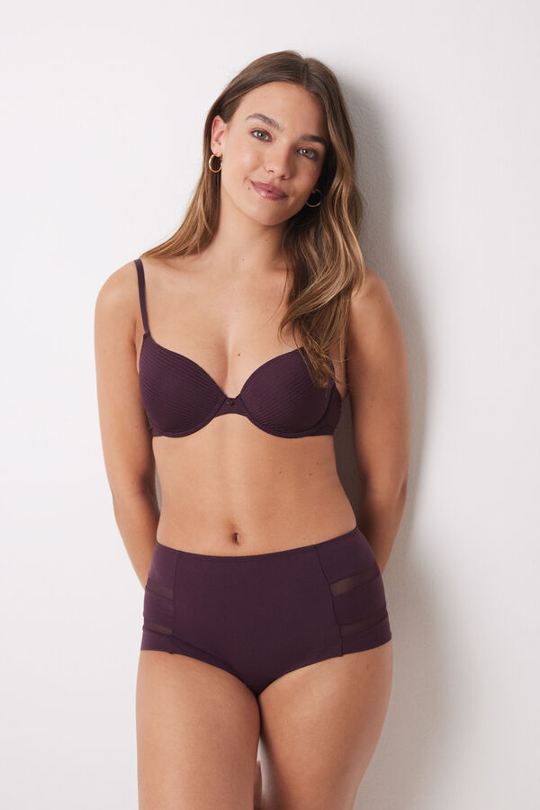 Womensecret Slip haut classique en microfibre bordeaux rouge