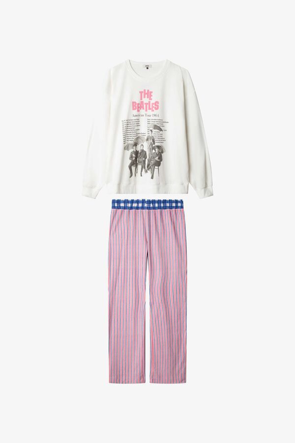 Gisela The Beatles print pyjamas brown