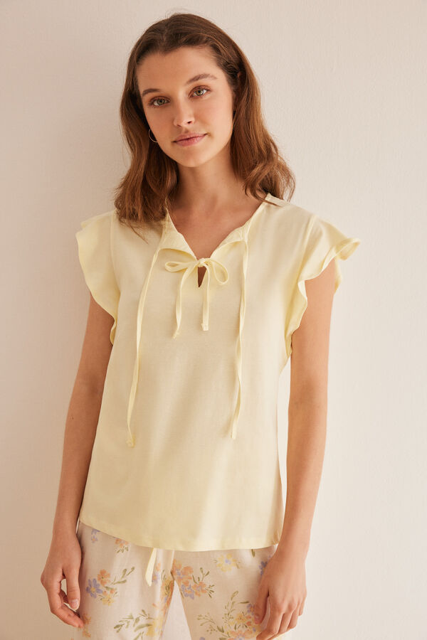 Womensecret Yellow floral 100% cotton pyjamas printed