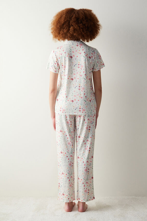 Womensecret Spring Flowers Shirt Pants Pajama Set imprimé
