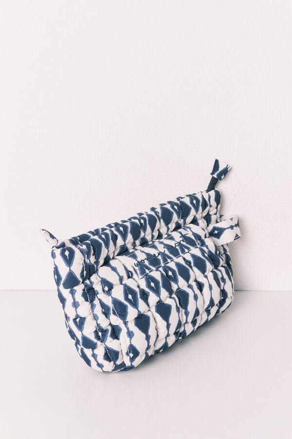 Women'secret Blue printed puffer vanity case white