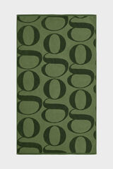 Gisela Jacquard-Handtuch mit Logo-Print Gr&uuml;n