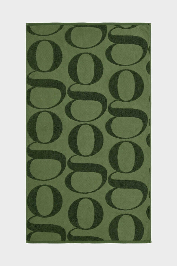 Gisela Jacquard-Handtuch mit Logo-Print Gr&uuml;n