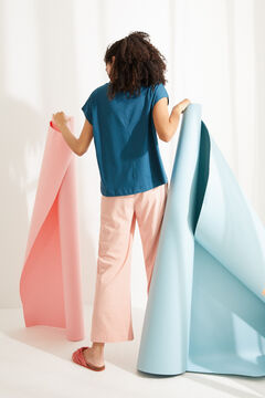 Womensecret Blue cotton short-sleeved top blue