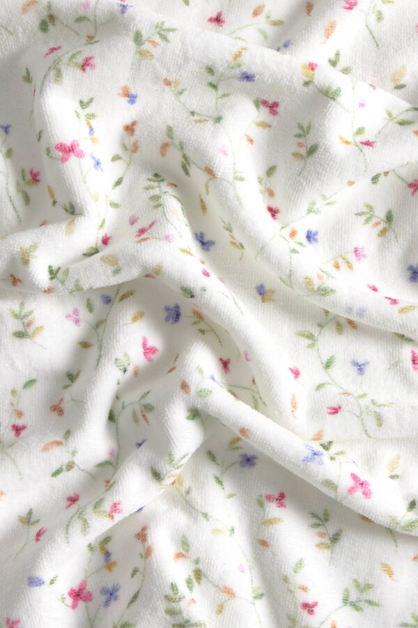 Textura Floral print terry towel green