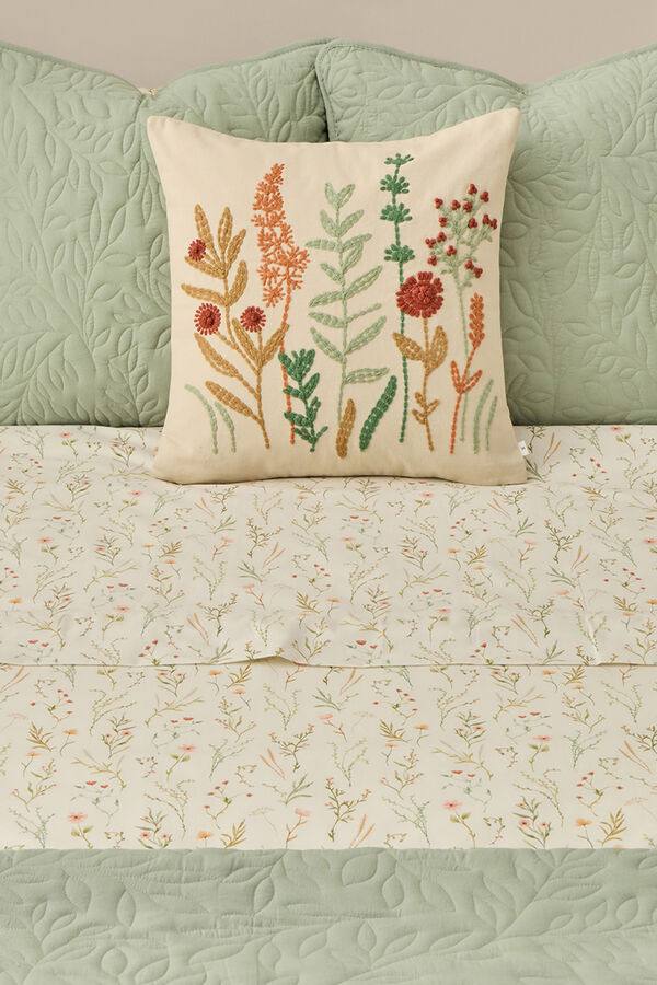 Textura Printed satin duvet case blanc