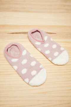 Womensecret Fluffy pink striped no-show socks pink