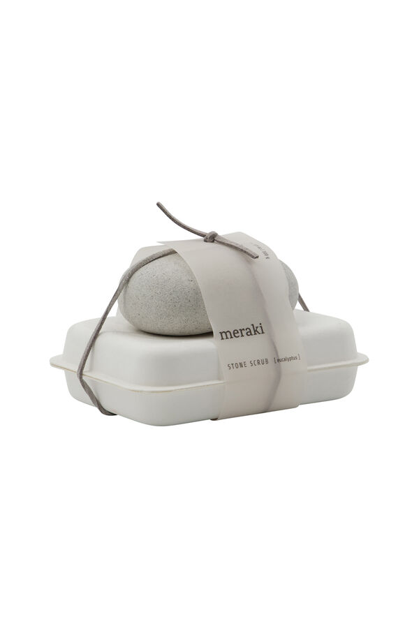 Meraki Stone scrub, Eucalyptus, 100 g blanco