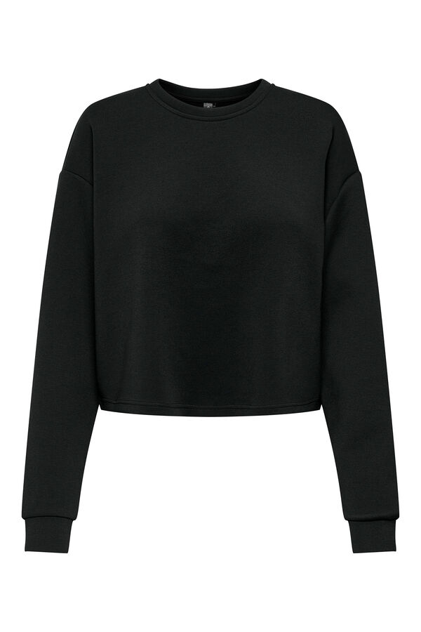 Womensecret Basic-Sweatshirt ohne Kapuze Schwarz