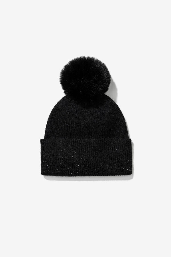 Vilanova Gorro con Apliques Brillantes negro
