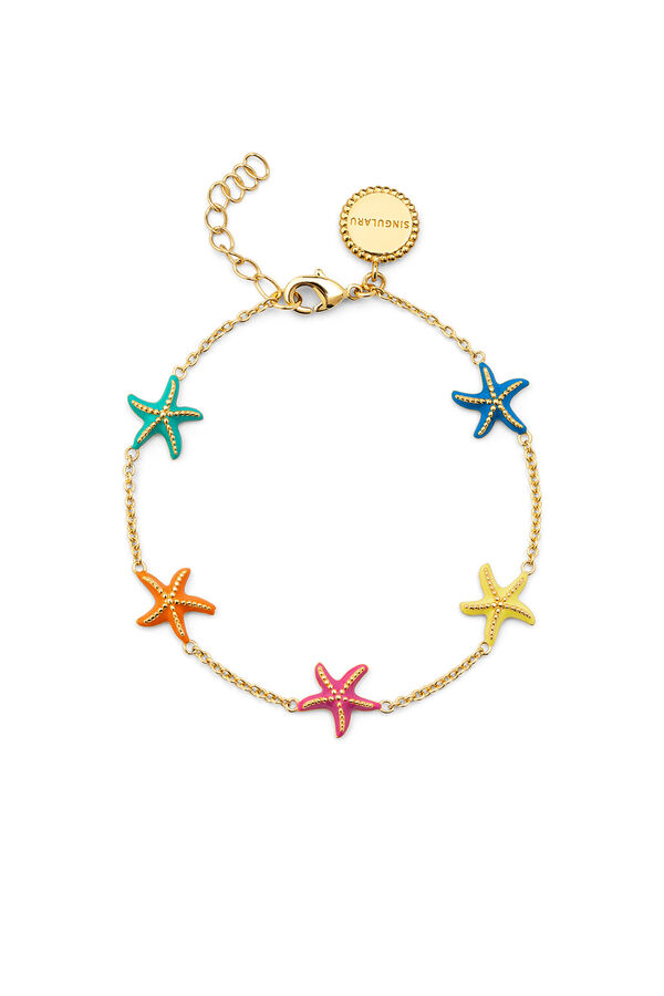 Singularu Starfish Enamel Colors Gold Plated Bracelet printed
