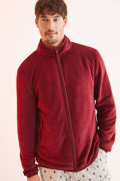 Womensecret Men's maroon fleece jacket red