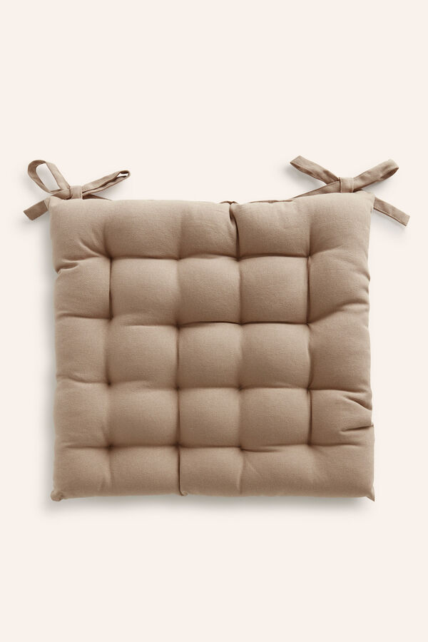 Womensecret Almofada para cadeira quadrada lavável em algodão pedra Gavema cinzento