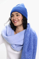 Pieces Basic Mütze mit Saum Blau