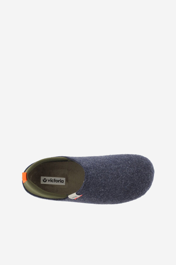 Victoria Recycled felt slippers with neoprene back blue