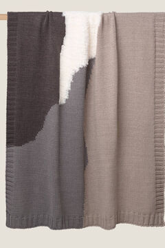Womensecret Manta tricot patchwork 120 x 180 cm. marrom