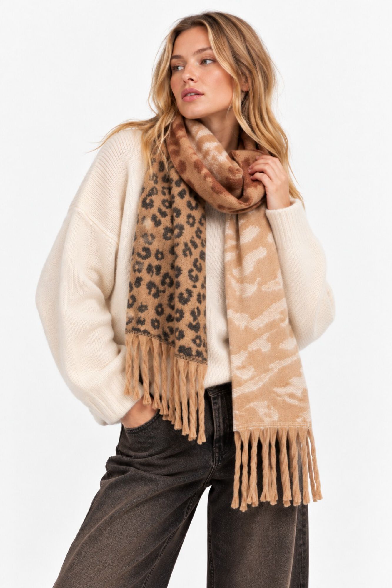 Pieces Bufanda animal print