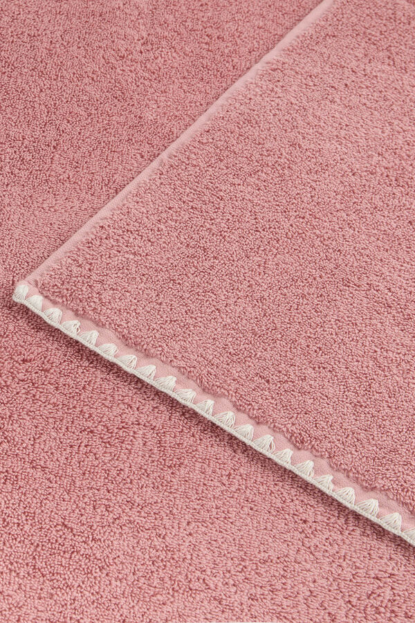 Textura Toalla ba&ntilde;o pespunte decorativo rosa