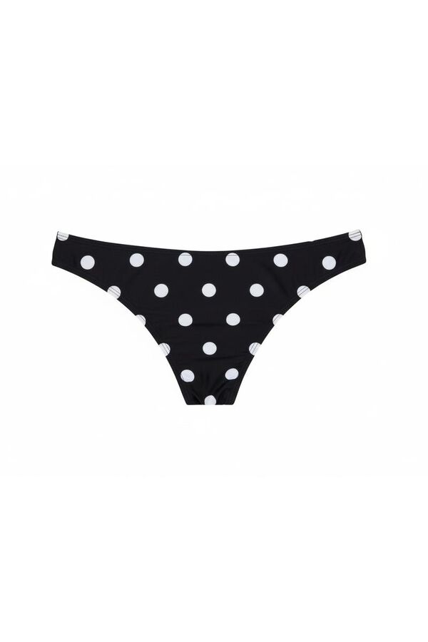 Women'secret Black classic polka-dot print bikini bottoms black