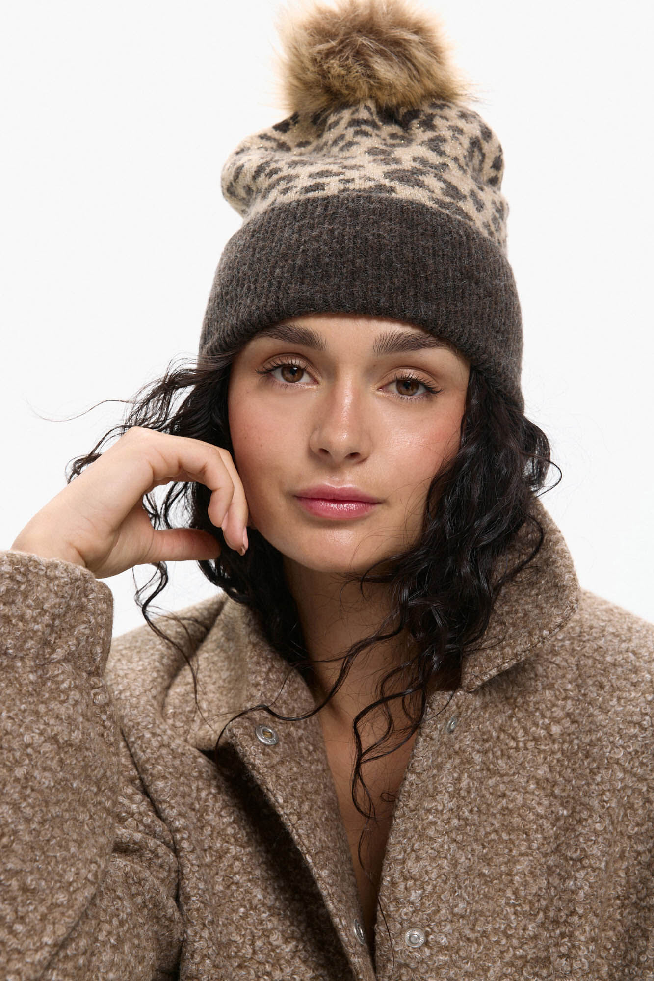 Pieces Gorro Animal Print Dobladillo