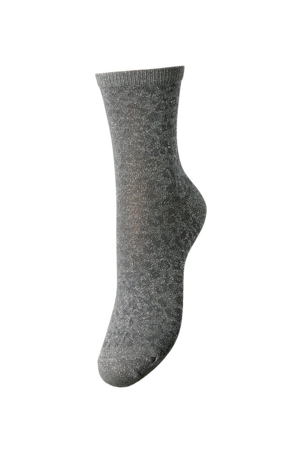 Pieces Animal print socks with lurex grey