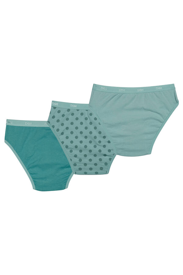 Womensecret Pack de 3 cuecas de menina estampadas com cintura elástica azul
