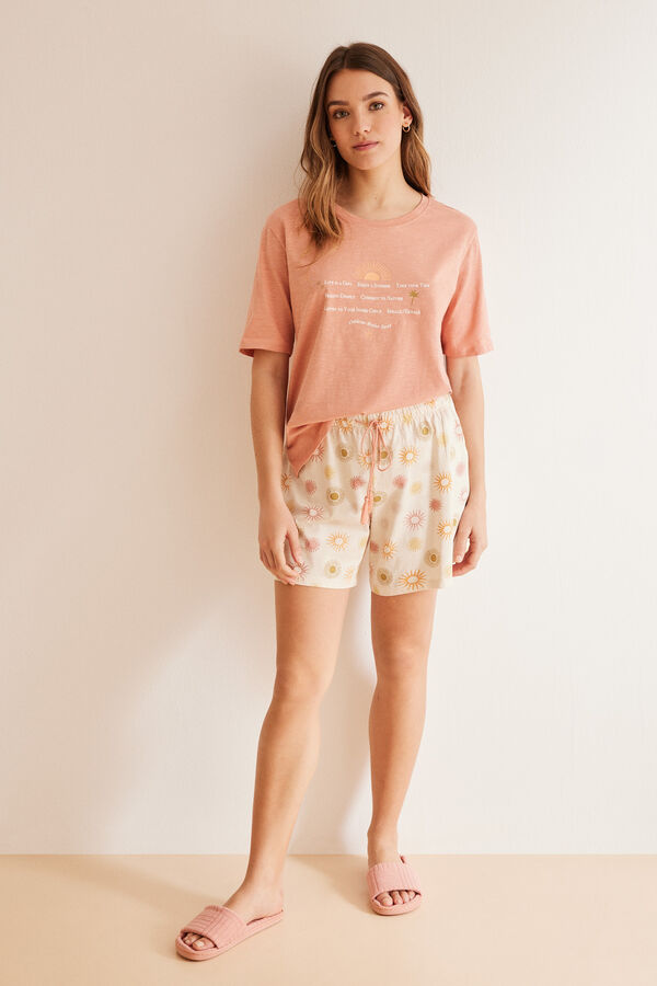 Womensecret 100% cotton sun pyjama shorts Ružičasta