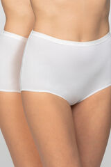 Playtex Pack de 2 cuecas altas de algod&atilde;o org&acirc;nico branco