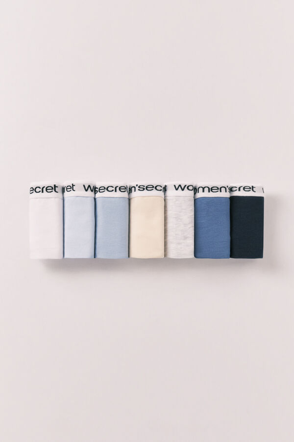 Women'secret Pack 7 tangas algod&oacute;n lisas logo blanco