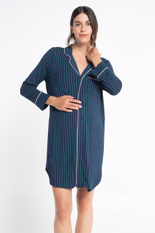 Ohma! Langes gr&uuml;n Streifen Stillzeit Blau