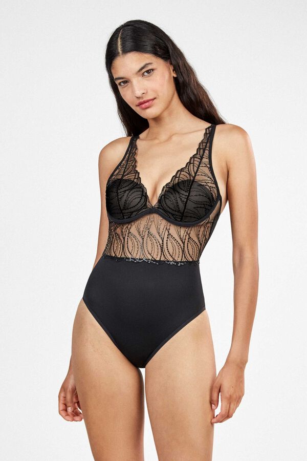 Gisela Body bralette com copa preto