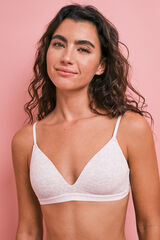 HI&BYE Grey melange padded triangle bra grey