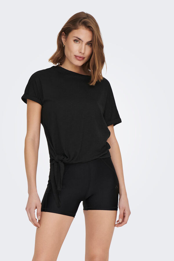 Womensecret Short-sleeved T-shirt with knot noir
