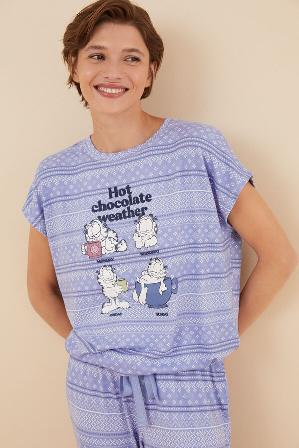 Womensecret Pyjama Soft-Touch Garfield Blau
