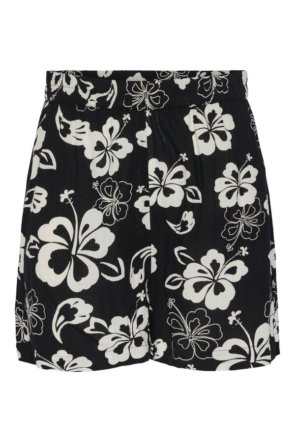 Womensecret Women's floral print shorts with elasticated waist. gris