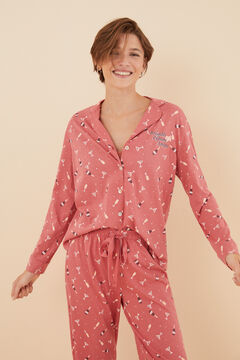 Womensecret Pyjama Hemdlook 100 % Baumwolle La Vecina Rubia Rosa