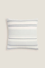 Womensecret Textured striped cotton cushion cover kék