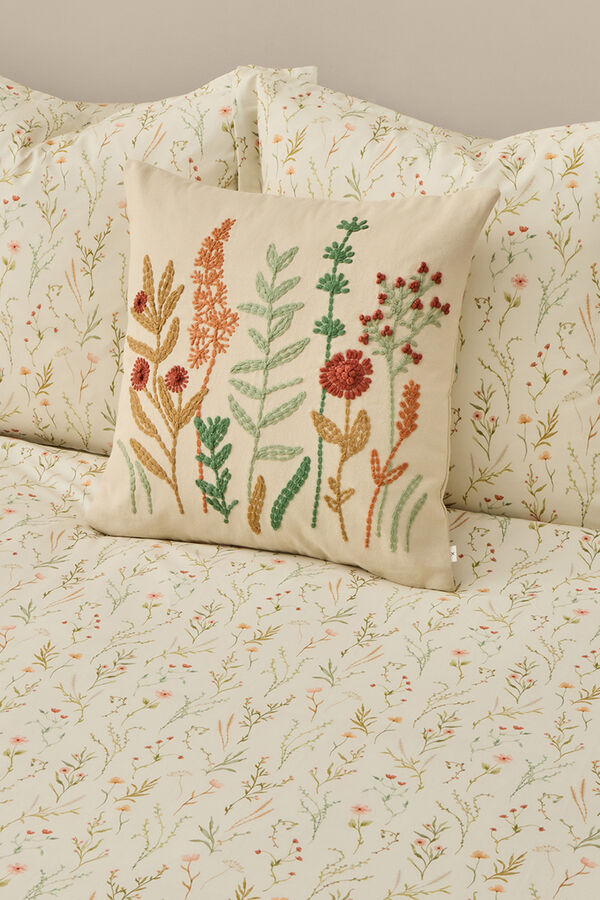 Textura Printed satin duvet case blanc