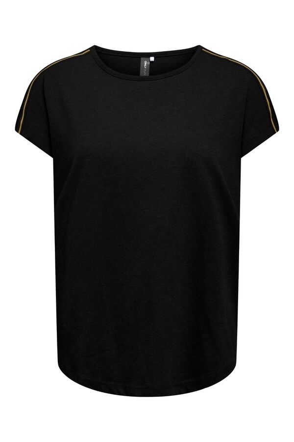 Only Play Lurex detail jersey T-shirt black