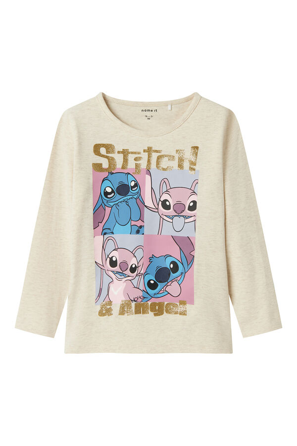 Name it Lilo & Stitch Glitzer-T-Shirt Braun