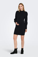 Only Maternity High neck jersey-knit maternity dress with puffed sleeves Crna