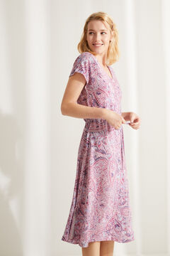 Womensecret Sleeveless midi nightgown in paisley print brown